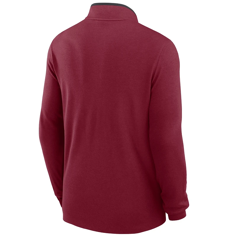 Haut Nike Crimson Washington State Cougars Coaches Courtside Basketball Victory Performance à fermeture éclair quart de tour pour homme