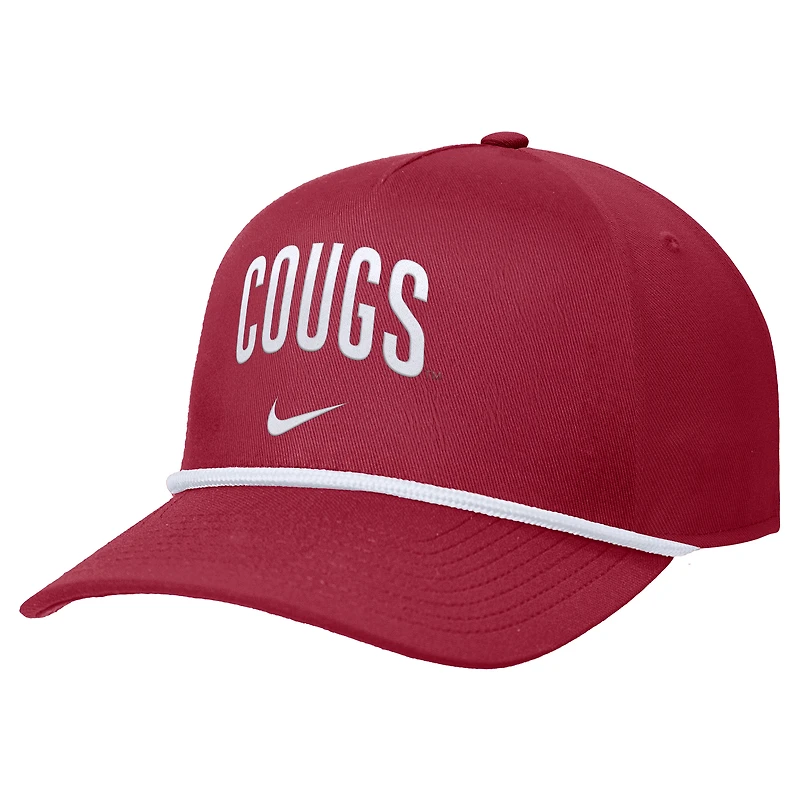 Casquette ajustable Nike Crimson Washington State Cougars Rise pour homme