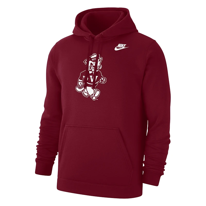Sweat à capuche Nike Crimson Washington State Cougars Throwback Logo Club Fleece pour homme