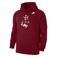 Sweat à capuche Nike Crimson Washington State Cougars Throwback Logo Club Fleece pour homme