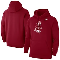 Men's Nike Crimson Washington State Cougars Throwback Logo Club Fleece Hoodie