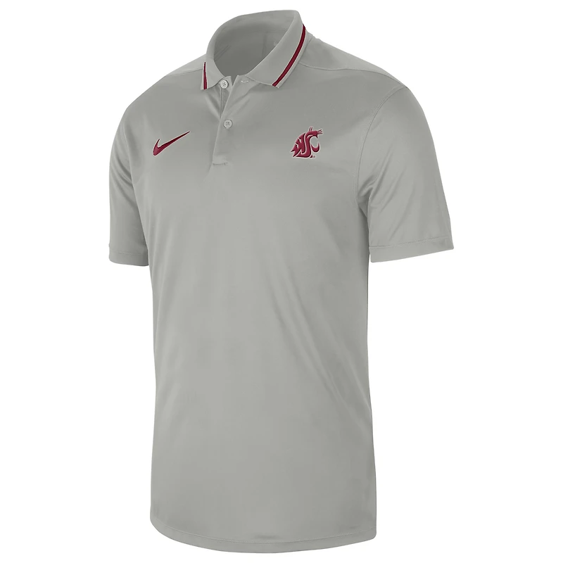 Polo de performance des entraîneurs la ligne touche Nike Washington State Cougars 2023 pour homme, gris