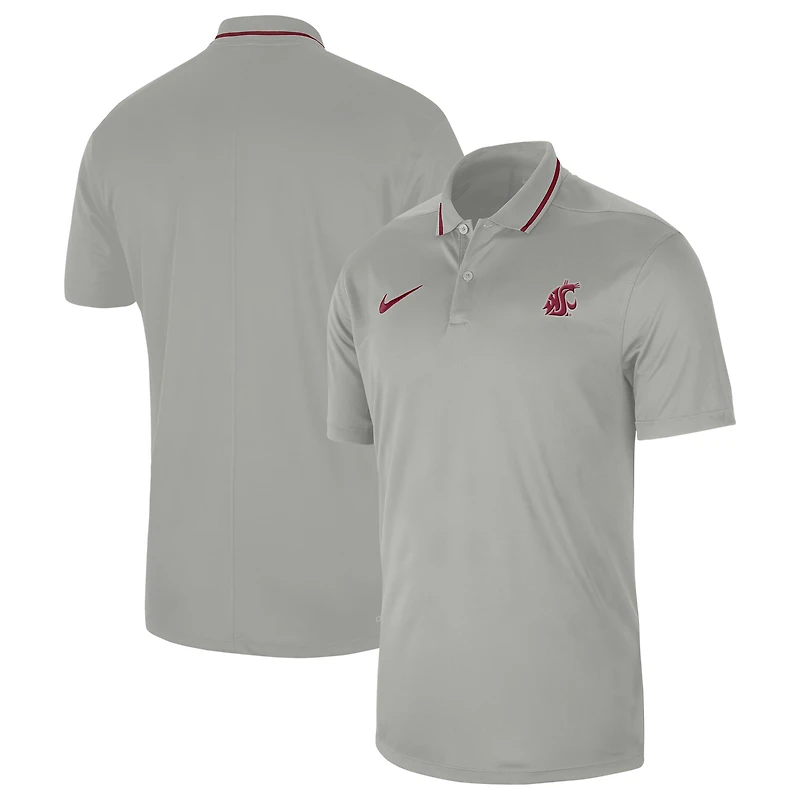 Polo de performance des entraîneurs la ligne touche Nike Washington State Cougars 2023 pour homme, gris