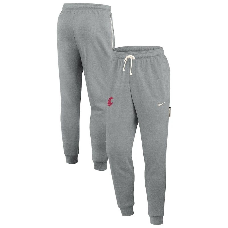 Pantalon de survêtement Nike gris chiné Washington State Cougars 2025 Sideline Standard Issue Dri-FIT Taper pour homme
