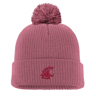 Bonnet en tricot à revers Nike rose Washington State Cougars pour homme avec pompon