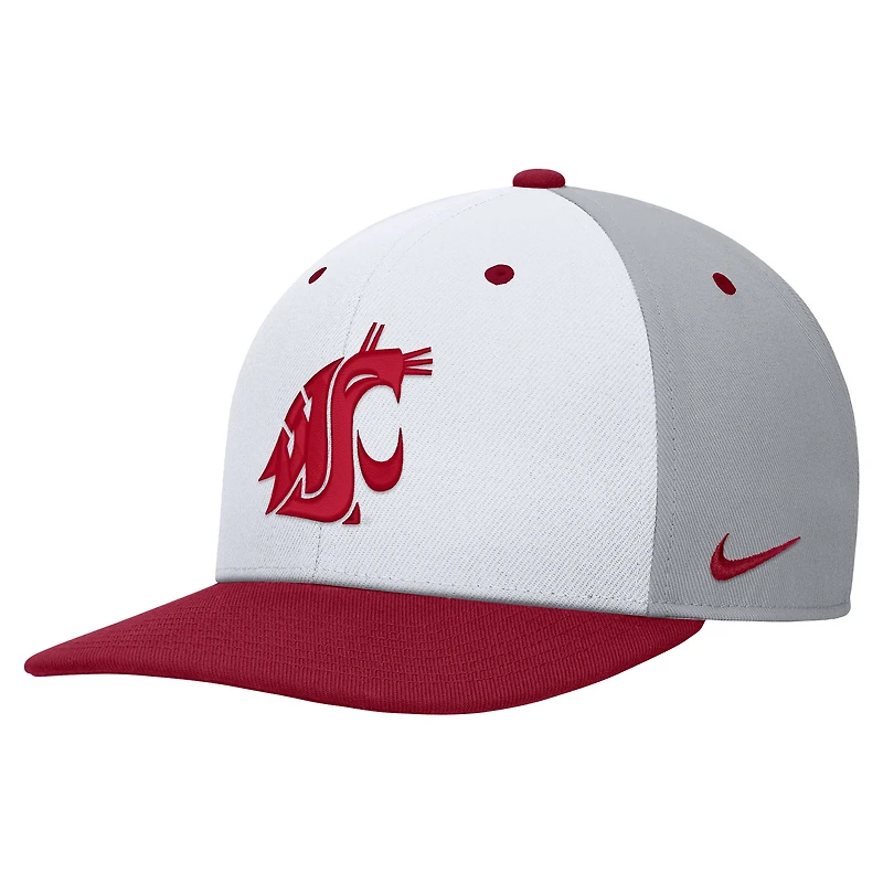 Casquette Nike Pro Performance Snapback pour homme, blanche/grise, Washington State Cougars
