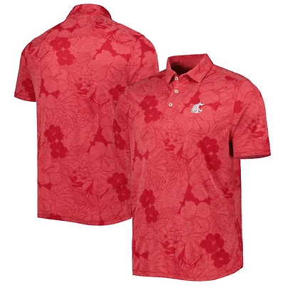 Tommy Bahama Crimson Washington State Cougars Miramar Blooms Polo pour homme