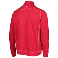 Men's Tommy Bahama Crimson Washington State Cougars Sport Tobago Bay Tri-Blend Mock Neck Half-Zip Jacket