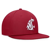 Men's Top of the World Crimson Washington State Cougars Fundamental Snapback Hat