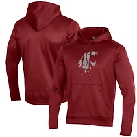 Sweat à capuche en polaire performant avec logo et inscription Crimson Washington State Cougars pour homme
