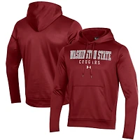 Sweat à capuche en polaire performant Crimson Washington State Cougars pour homme Under Armour