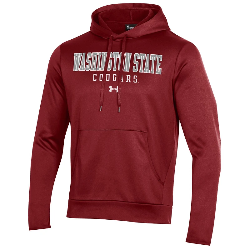 Sweat à capuche en polaire performant Crimson Washington State Cougars pour homme Under Armour