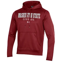 Sweat à capuche en polaire performant Crimson Washington State Cougars pour homme Under Armour