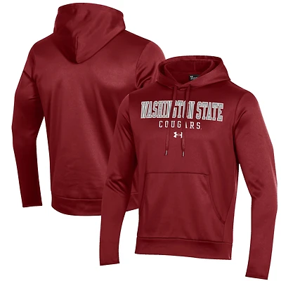 Sweat à capuche en polaire performant Crimson Washington State Cougars pour homme Under Armour