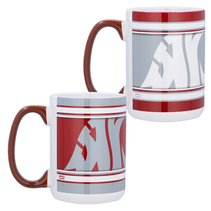 Ensemble de 2 tasses Washington State Cougars 15 oz (44 cl) Domicile et Extérieur