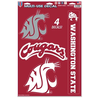 WinCraft Washington State Cougars Primary 11'' x 17'' Multi-Use Decal Sheet