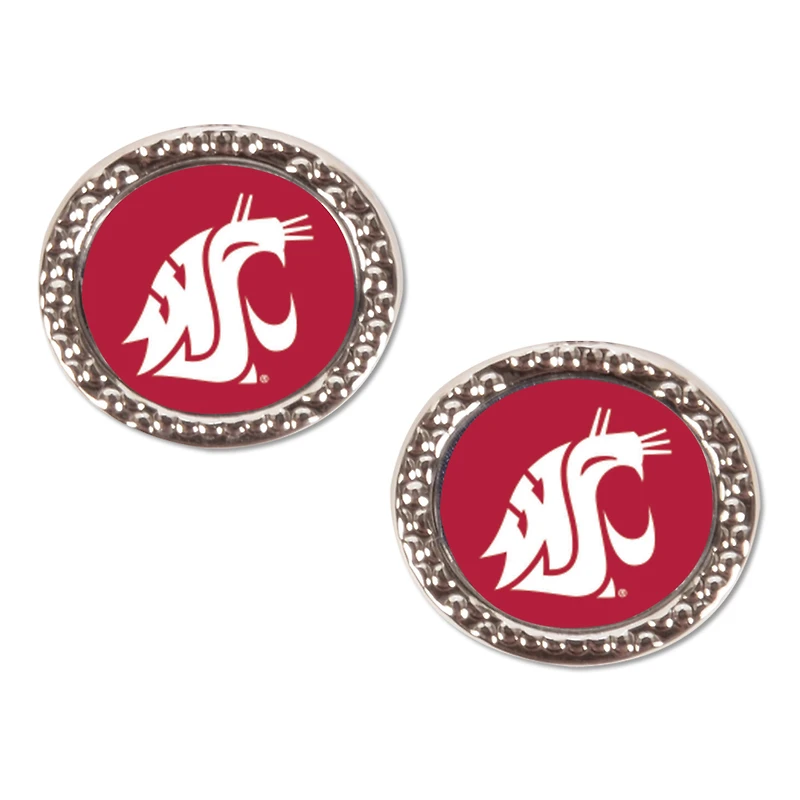 Boucle d'oreille ronde WinCraft Washington State Cougars Post Team