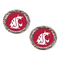 Boucle d'oreille ronde WinCraft Washington State Cougars Post Team