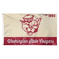 Drapeau WinCraft Washington State Cougars College Vault Deluxe à une face