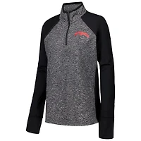 Women's Black/Heather Gray Washington State Cougars Finalist Raglan Quarter-Zip Jacket