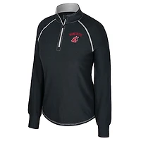 Women's Colosseum Black Washington State Cougars Bikram Raglan Quarter-Zip Top