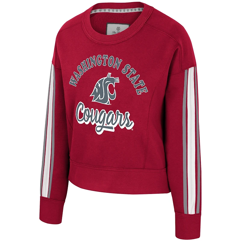 Women's Colosseum Crimson Washington State Cougars Honeymoon Sweatshirt