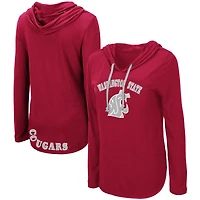 T-shirt à manches longues et capuche léger Colosseum Crimson Washington State Cougars pour femmes