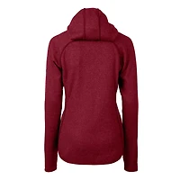 Sweat à capuche zippé en tricot pour femme Cutter & Buck Crimson Washington State Cougars