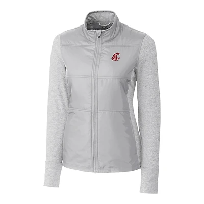 Women's Cutter & Buck Gray Washington State Cougars Stealth Full-Zip Jacket
