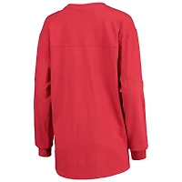 Women's Pressbox Crimson Washington State Cougars Edith Long Sleeve Oversized Top