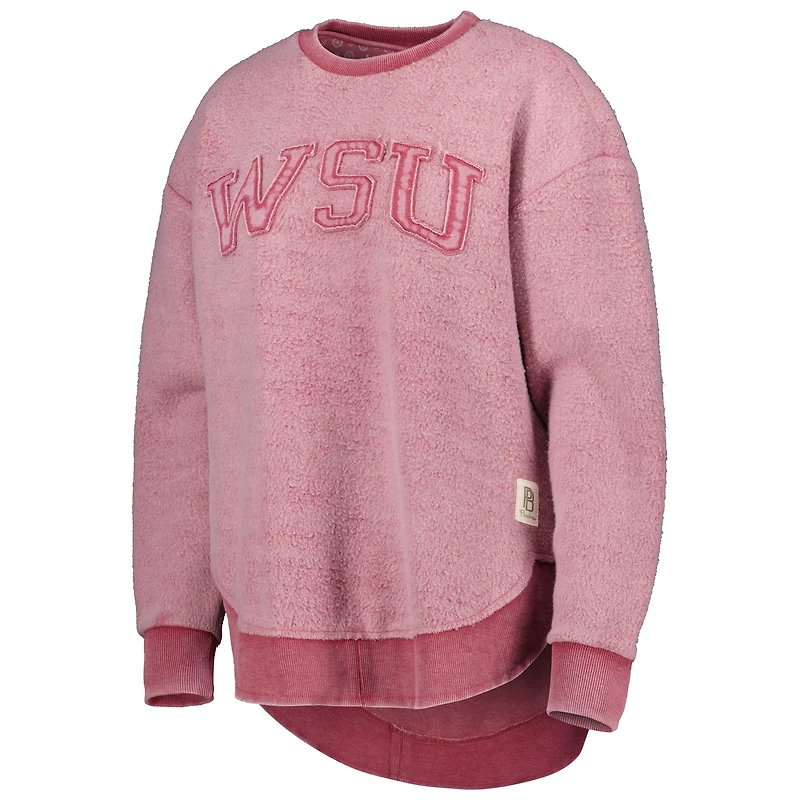 Sweat à capuche Pressbox Crimson Washington State Cougars Ponchoville pour femme