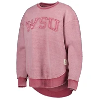 Sweat à capuche Pressbox Crimson Washington State Cougars Ponchoville pour femme