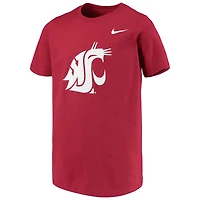 T-shirt à logo en coton Nike Crimson Washington State Cougars pour jeune