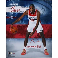 Alexandre Sarr Washington Wizards Autographed 16" x 20" Stylized Photograph with "2024 #2 Pick" Inscription - Limited Edition #1/12