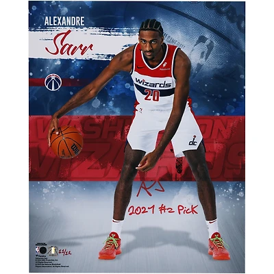 Alexandre Sarr Washington Wizards Autographed 16" x 20" Stylized Photograph with "2024 #2 Pick" Inscription - Limited Edition of 12