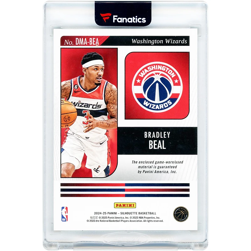 Bradley Beal Washington Wizards 2024-25 Panini Silhouette Jersey Match Dual Material Game-Used NBA Logoman Relics #DMA-BEA #3/5 Card