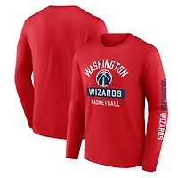Men's Fanatics  Red Washington Wizards Long Sleeve T-Shirt