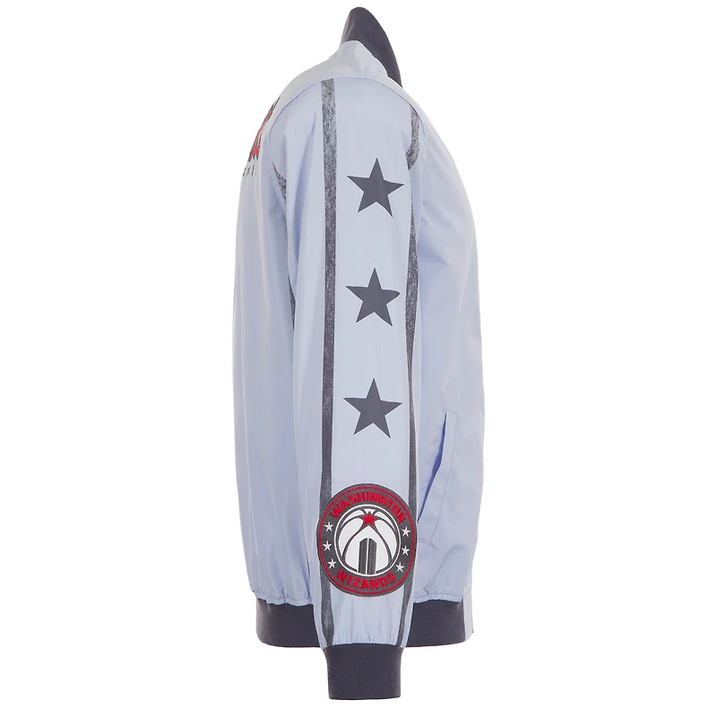 Blouson aviateur en nylon entièrement zippé JH Design bleu clair Washington Wizards 2024/25 City Edition pour homme