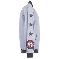 Men's JH Design  Light Blue Washington Wizards 2024/25 City Edition Full-Zip Nylon Bomber Jacket