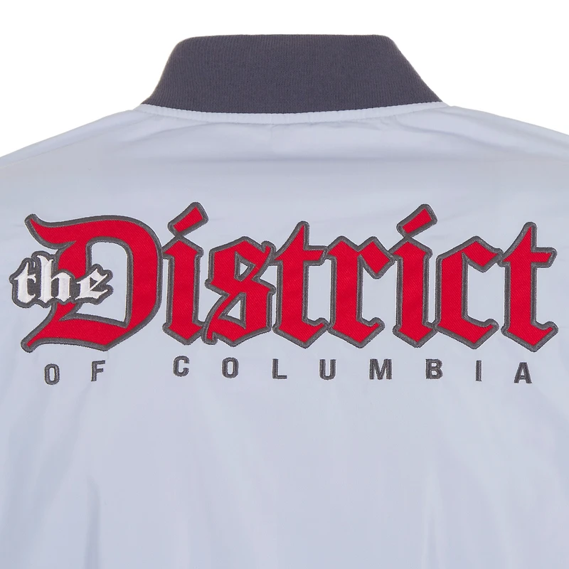 Blouson aviateur en nylon entièrement zippé JH Design bleu clair Washington Wizards 2024/25 City Edition pour homme