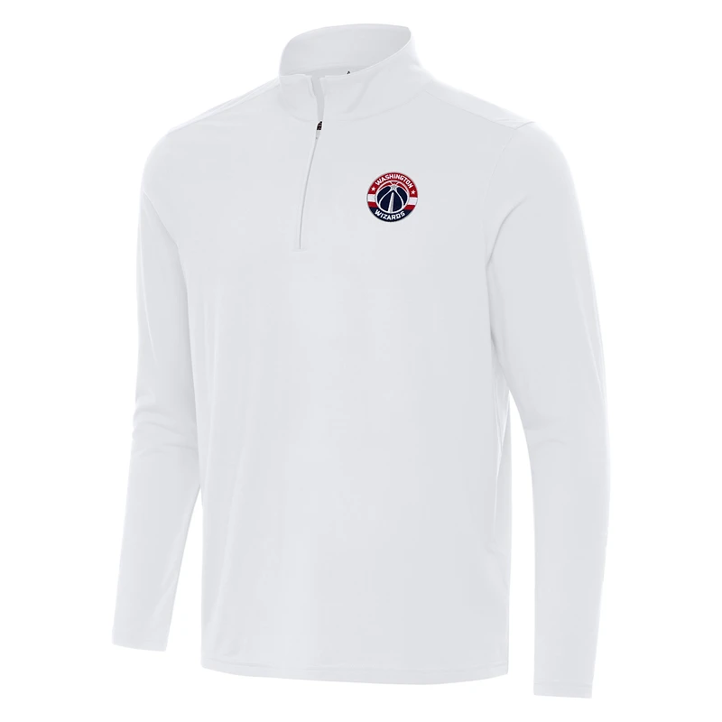 Men's Antigua White Washington Wizards Intent Quarter-Zip Top