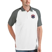Polo raglan Nova Antigua blanc pour homme des Washington Wizards