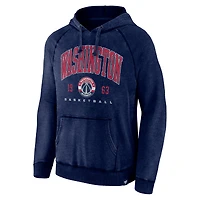 Sweat à capuche raglan pour hommes Fanatics Heather Navy Washington Wizards Foul Trouble Snow Wash
