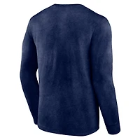 Men's Fanatics Heather Navy Washington Wizards Front Court Press Snow Wash Long Sleeve T-Shirt