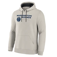 Men's Fanatics Off White Washington Wizards Crossover Collection Blocked Shot Premium Pullover Hoodie