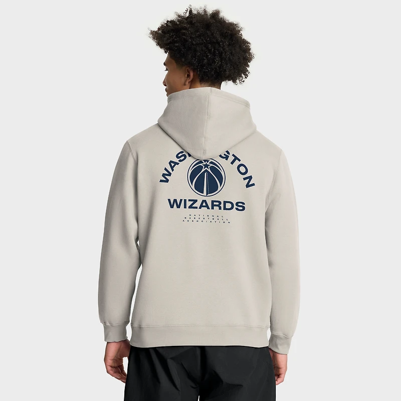 Men's Fanatics Off White Washington Wizards Crossover Collection Blocked Shot Premium Pullover Hoodie