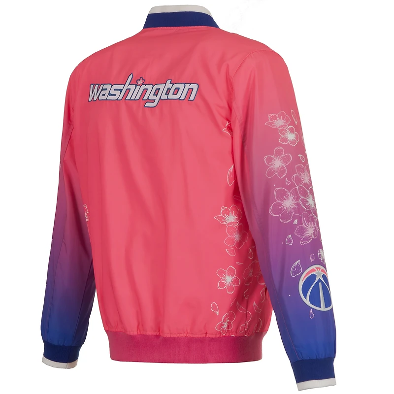 Men's JH Design Pink Washington Wizards 2022/23 City Edition Full-Zip Nylon Bomber Jacket
