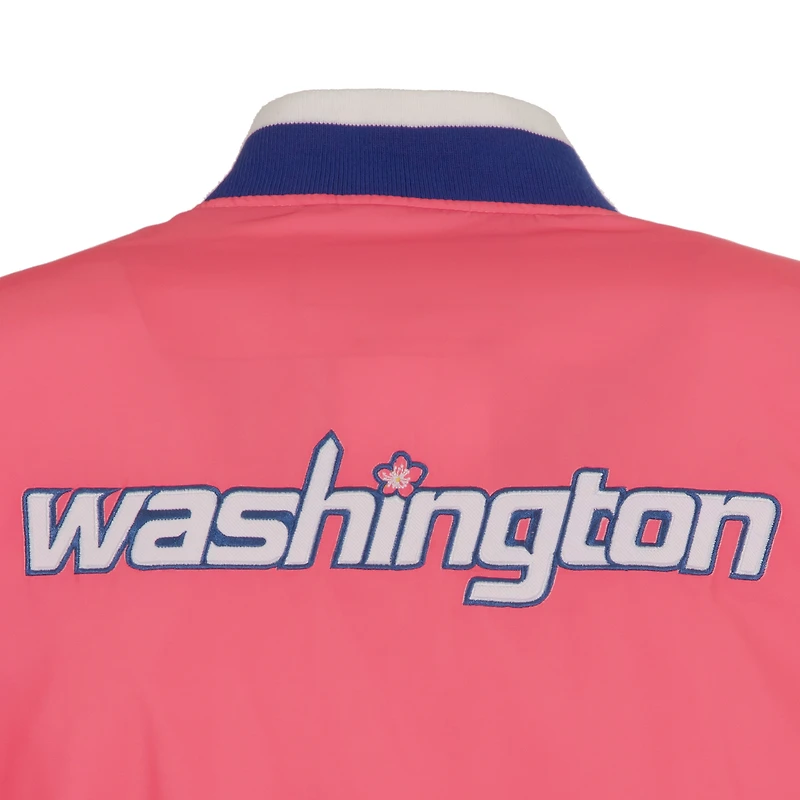 Blouson aviateur en nylon zippé rose Washington Wizards 2022/23 City Edition pour homme JH Design
