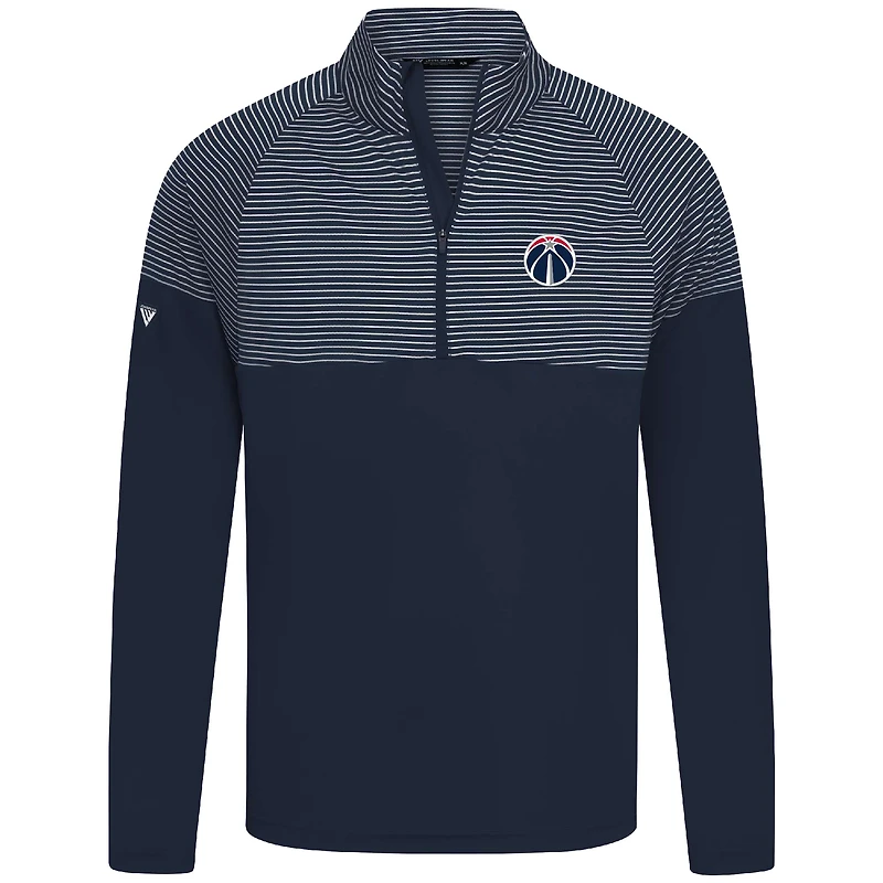 Men's Levelwear Navy Washington Wizards Classic Stripes Quarter-Zip Top