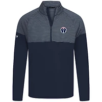 Men's Levelwear Navy Washington Wizards Classic Stripes Quarter-Zip Top